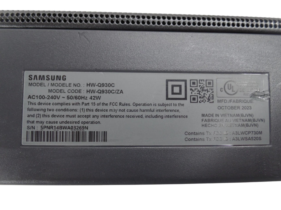Samsung HW-Q930C 9.1.4ch Wireless True  Soundbar ONLY - Free Shipping