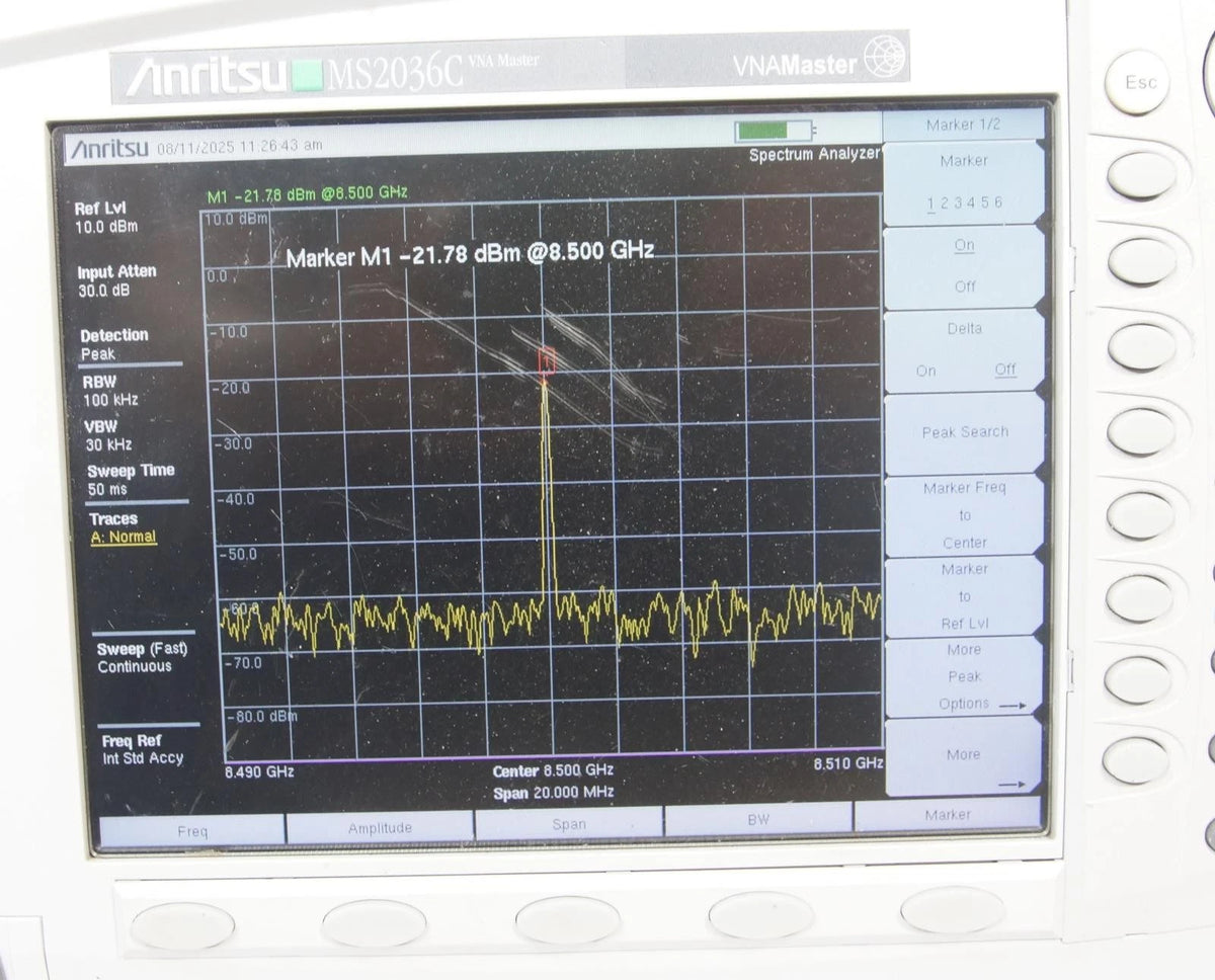 Anritsu MS2036C VNA Master 9MHz to 9GHz Vector Network Analyzer OPT 2/10/15