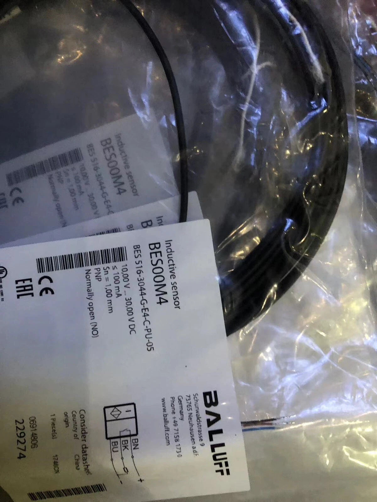 BALLUFF BES00M4 Proximity Sensor BES 516-3044-G-E4-C-PU-05