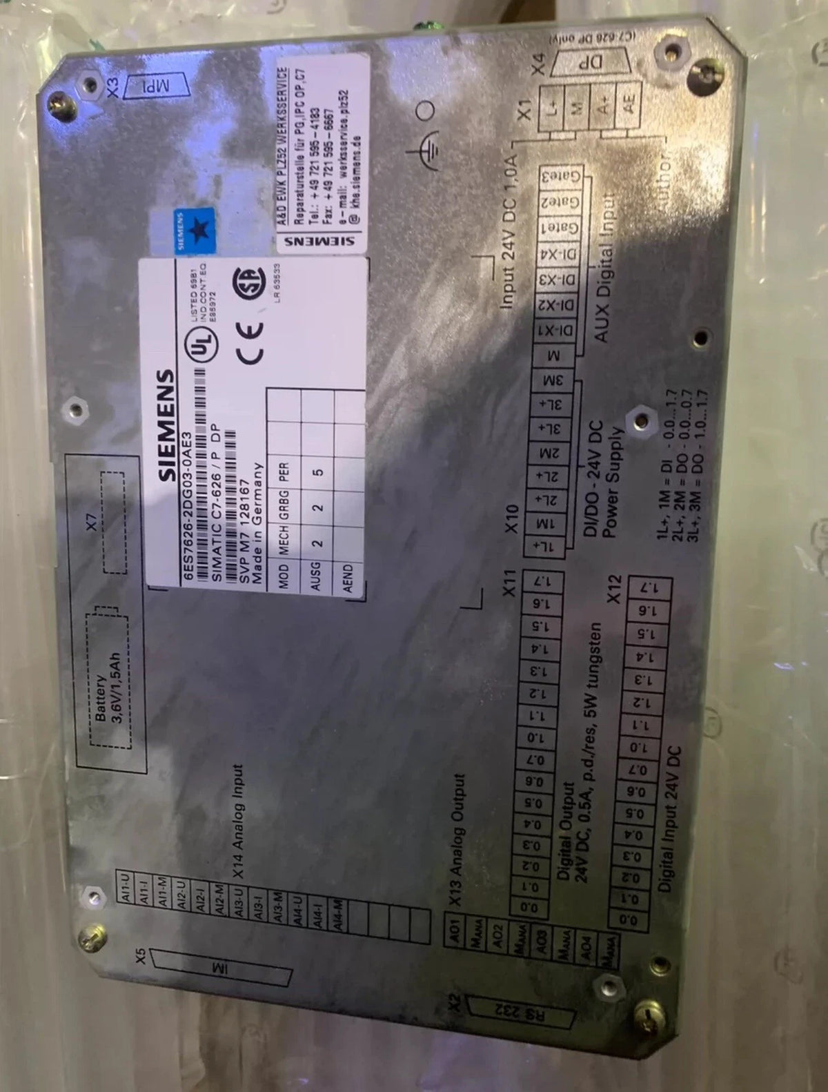 Siemens C7 626P/DP 6ES7-626-2DG03-0AE3 HMI Operator Panel