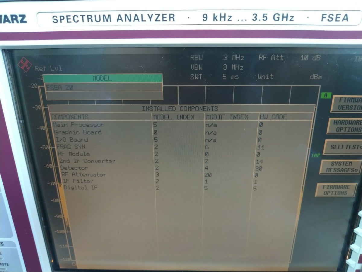 Rohde &amp; Schwarz FSEA20 Spectrum Analyzer 9KHz - 3.5 GHz W/ FSE-B1