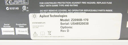 Agilent Z2090B-170 Pulse Analyzer System with U1092A, U1051A, I/O Modules