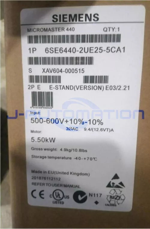 Siemens M440 6SE6440-2UE25-5CA1 5.5KW