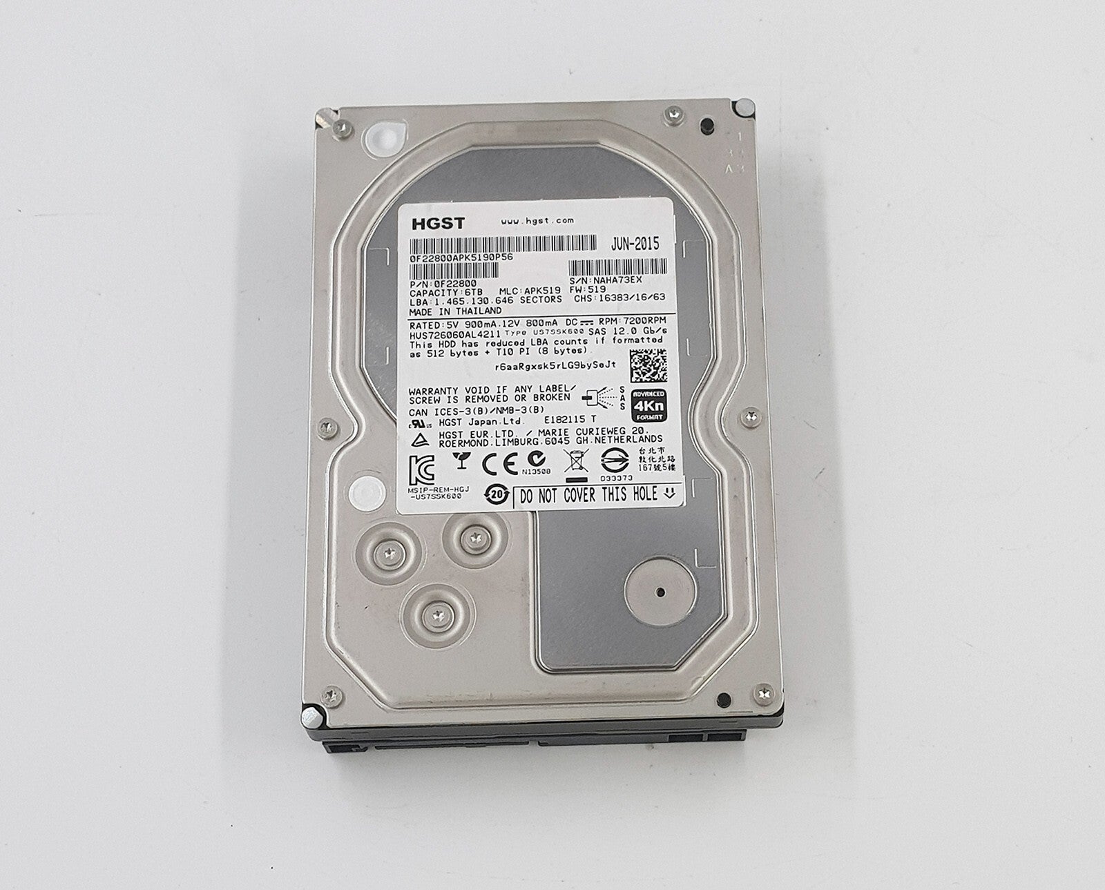 HGST 6TB SAS 12Gbs Server Hard Drive