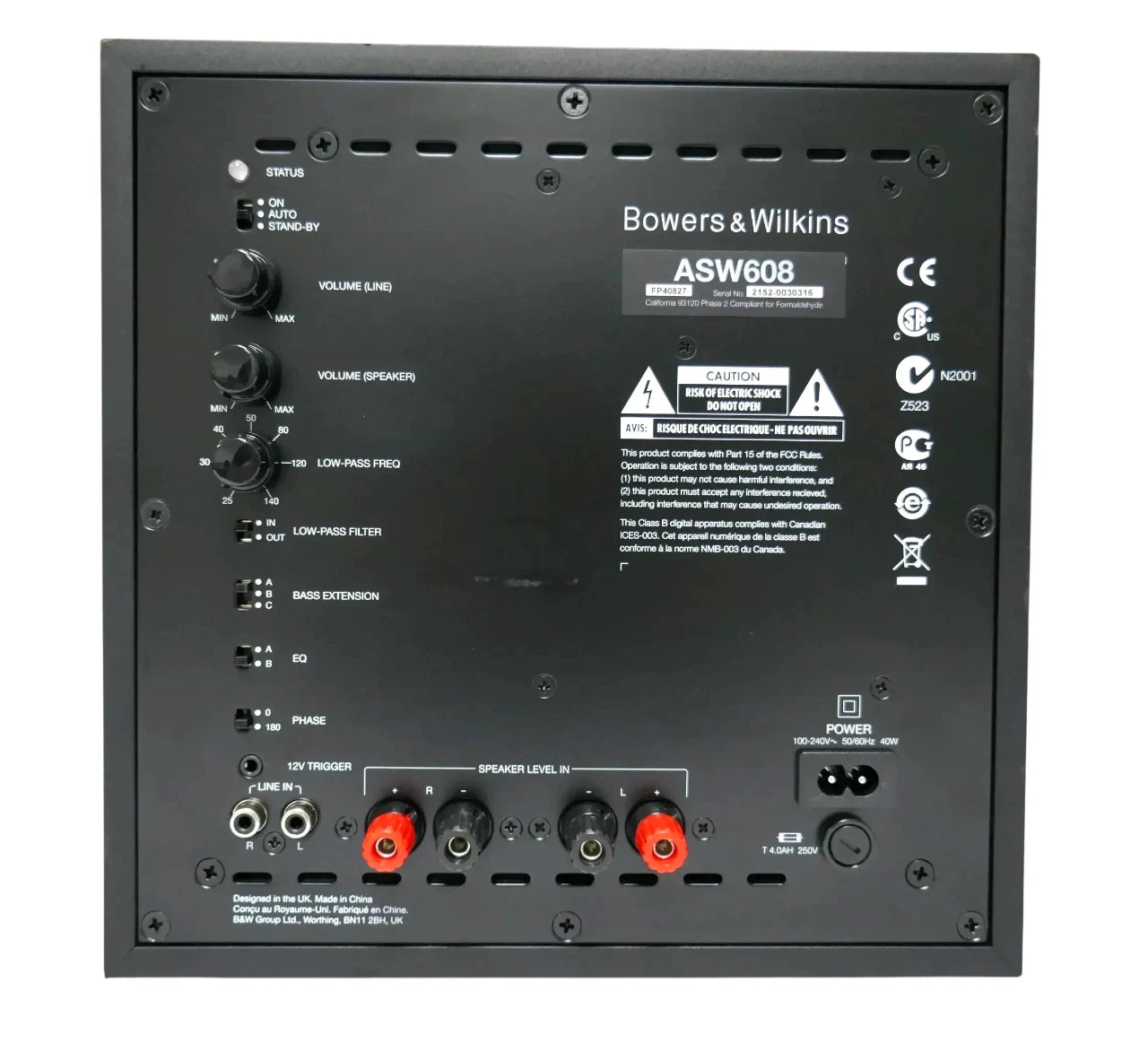 B&W Bowers & Wilkins ASW608 Compact Powered Subwoofer - Free shipping