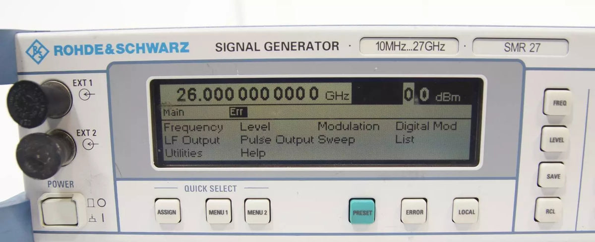 Rohde & Schwarz SMR27 10 MHz - 27 GHz Signal Generator 1104.0002.27 AS-IS