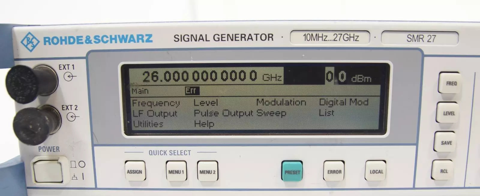 Rohde & Schwarz SMR27 10 MHz - 27 GHz Signal Generator 1104.0002.27 AS-IS