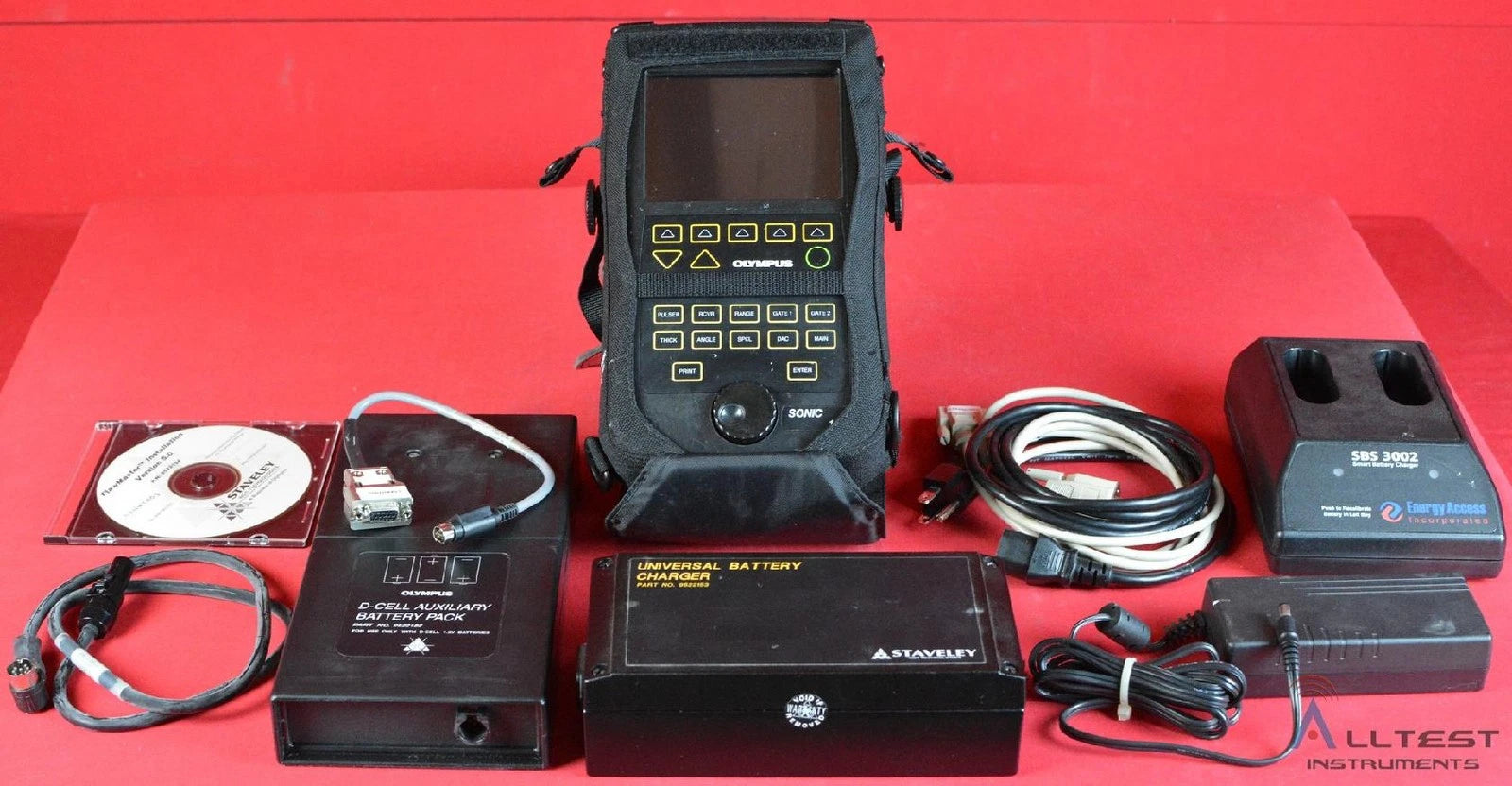 Olympus 1200M Sonic Ultrasonic Flaw Detector NDT with Battery Chargers