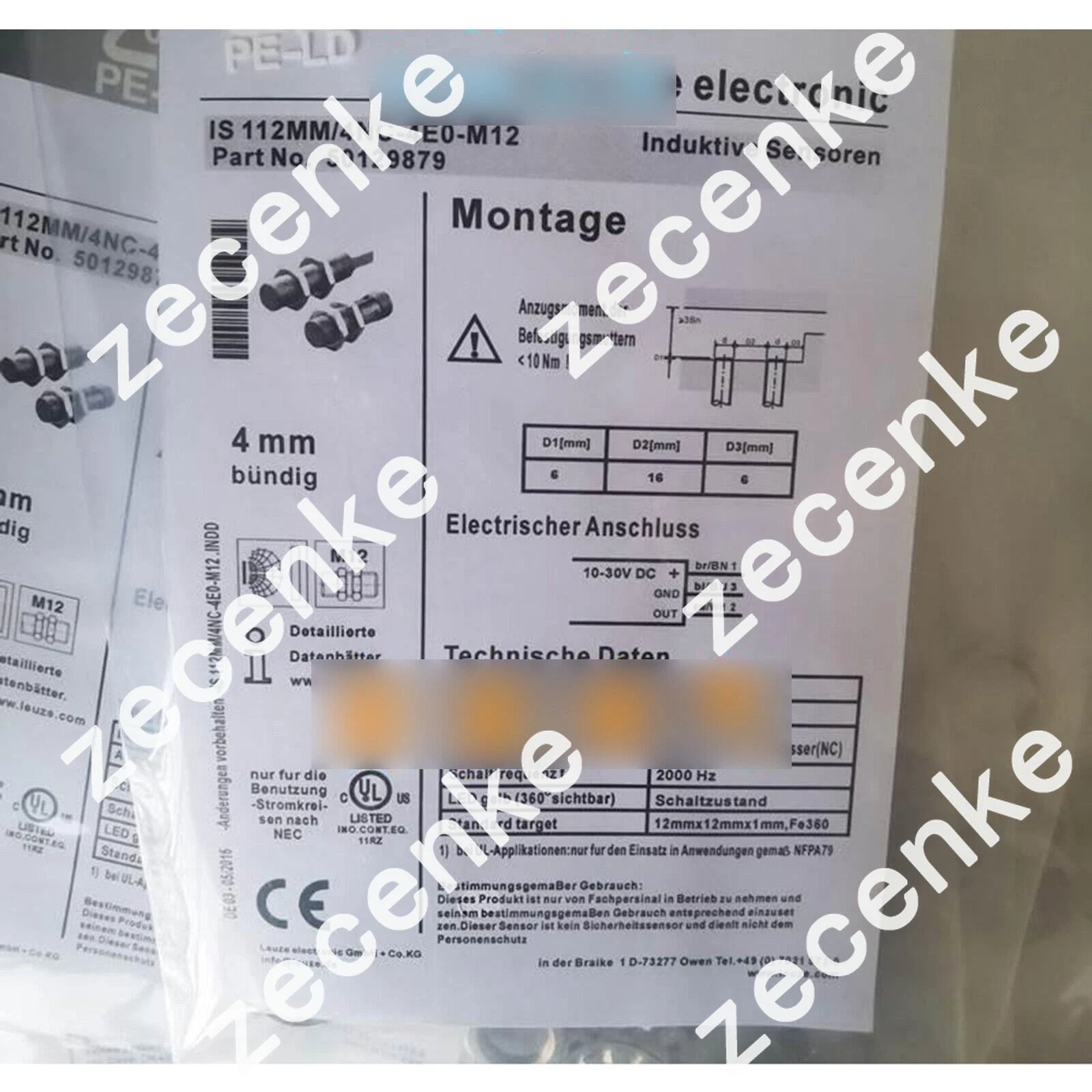 1PCS NEW FOR LEUZE Proximity Switch IS 112MM/4NC-4E0-M12 Sensor