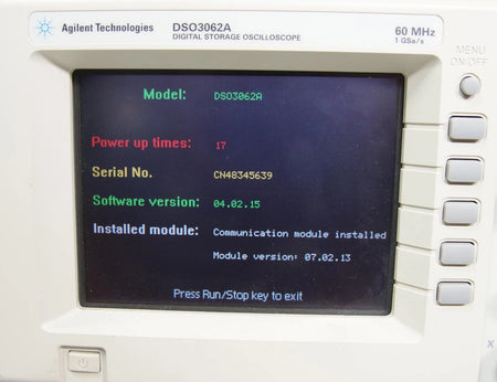 Agilent DSO3062 2CH 60 MHz Oscilloscope with N2865A USB Host Interface & Probes