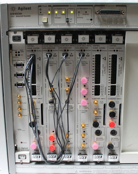 HP/Agilent E8403A VXI Mainframe w E8491B Firewire 3x E4805B Clock 3x E4861A Data
