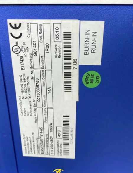 Kollmorgen S61401 Industrial Servo Drive with EtherCAT Communication