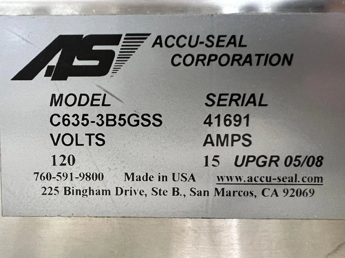 Accu-Seal C635-3B5GSS Vacuum Sealer