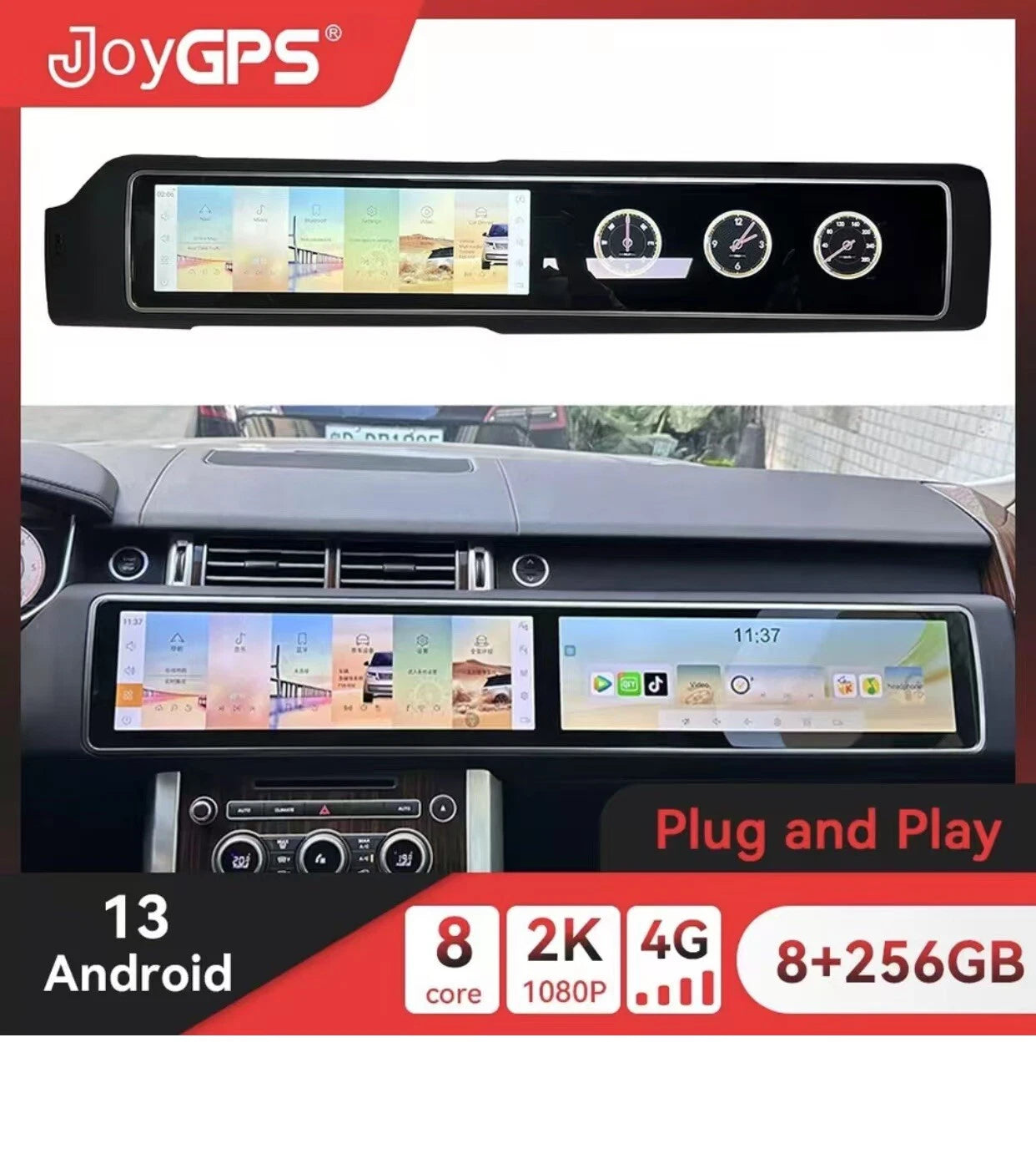 15.5 Dual Screen Android Car Radio Stereo for Range Rover Vogue L405 Sport L494