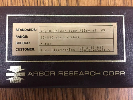 Arbor Research XRF Coating Thickness Standard: 90/10 Solder Over Alloy 42