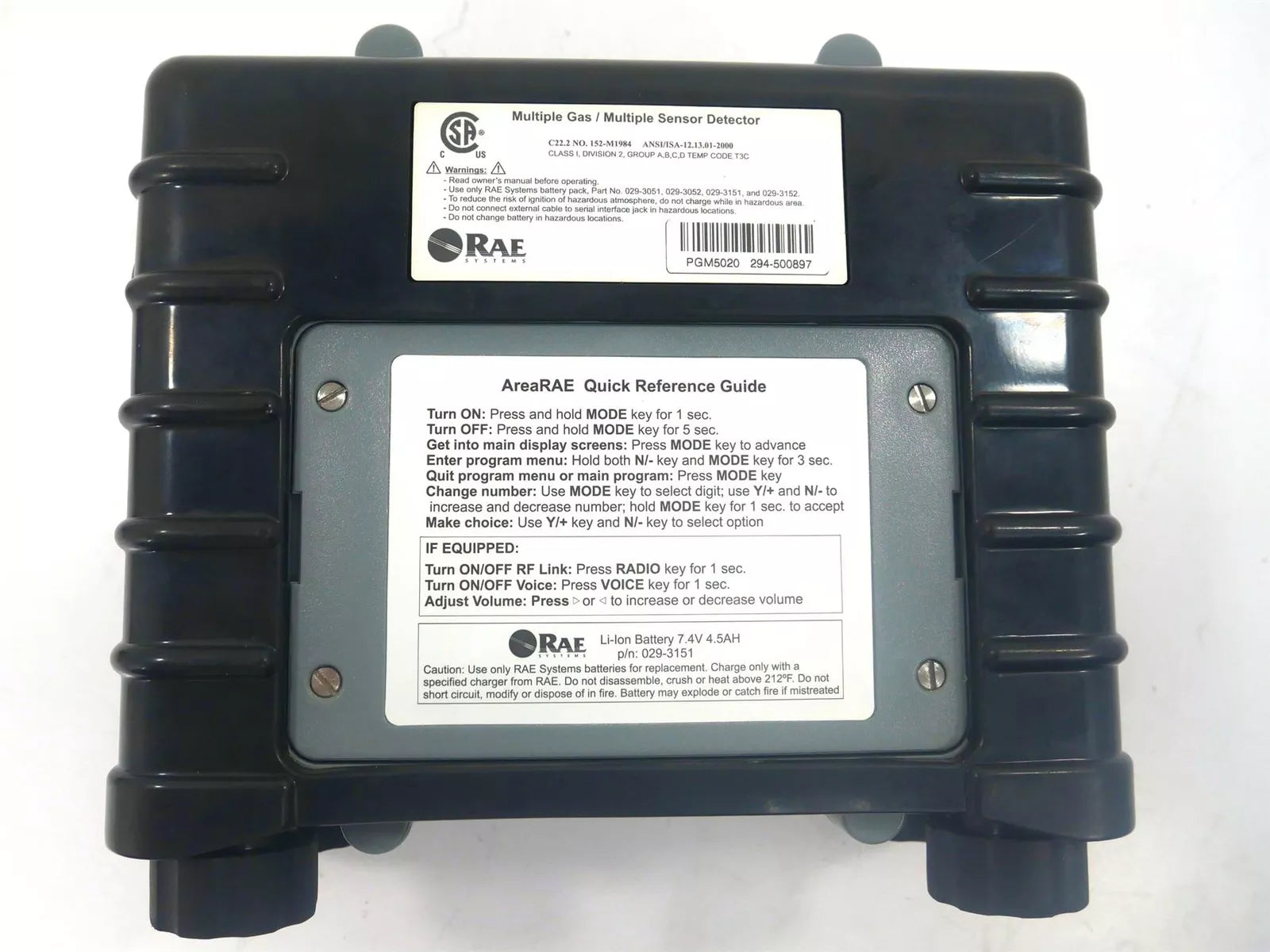 AREA RAE PGM-5020 Multi-Gas Wireless Sensor Detector