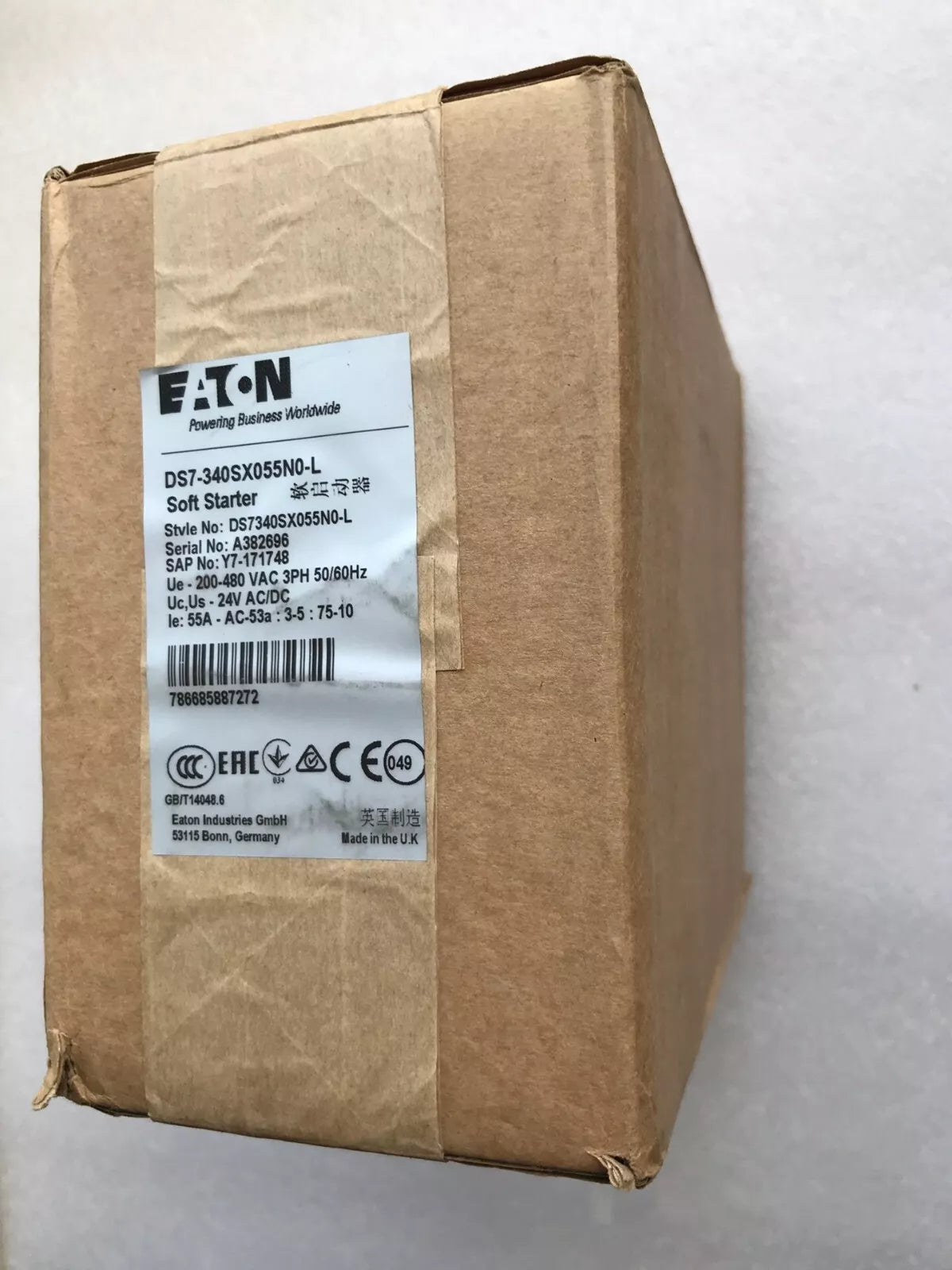 Eaton DS7-340SX055N0-L Soft Starter - 1PC, Expedited Shipping