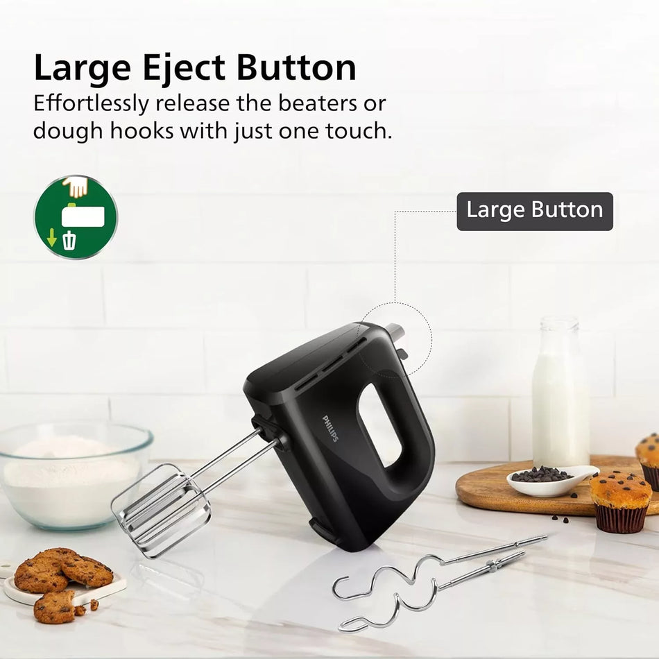 Philips HR3705/10 300W Hand Mixer & Blender with 5 Speed Control Stainless Steel