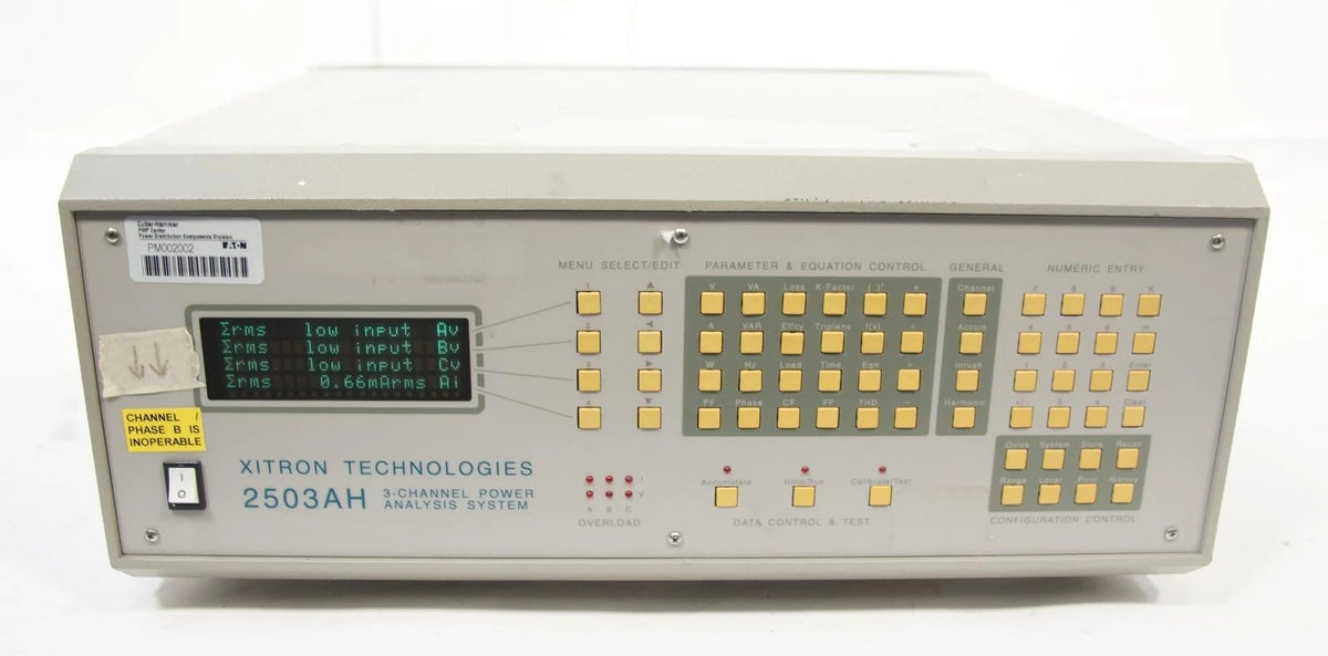 Xitron 2503AH-3CH Power Analyzer 500 kHz, 1200Vrms, 40Arms