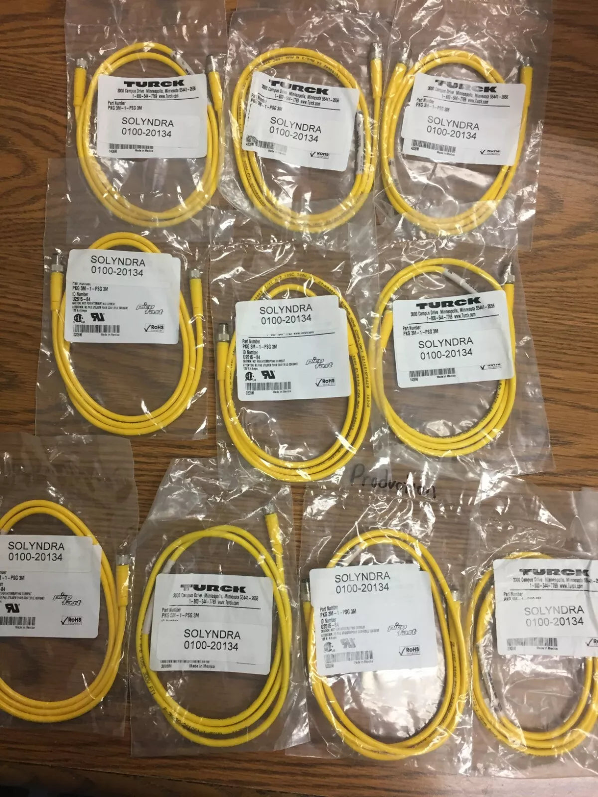 Turck PKG 3M-1-PSG 3M Sensor Cable 1M U2515-84 Cordset