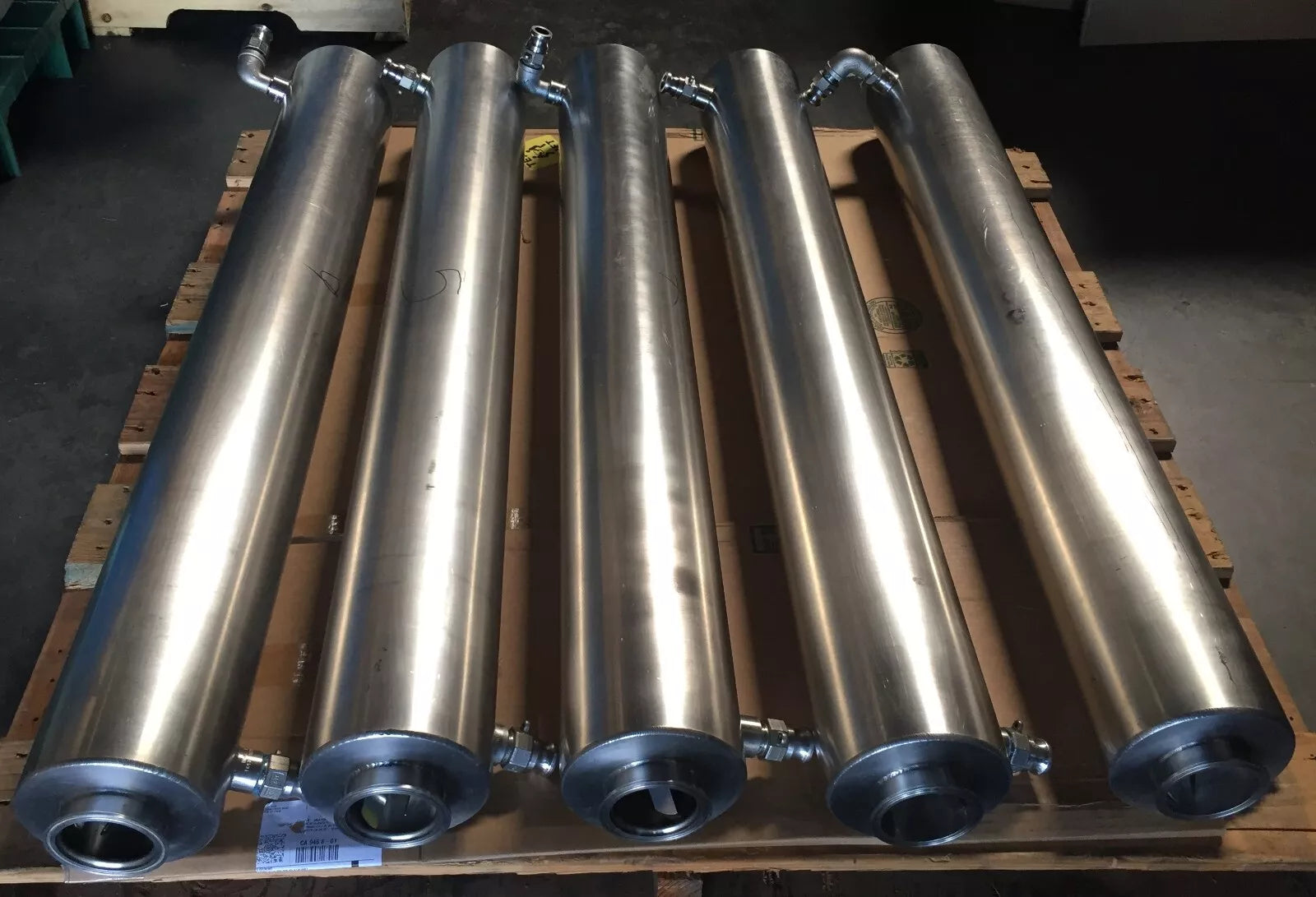 OMC B16 Jacketed SS Heat Exchanger 6 Dia X 48 OAL + 2 Spiral Blades New