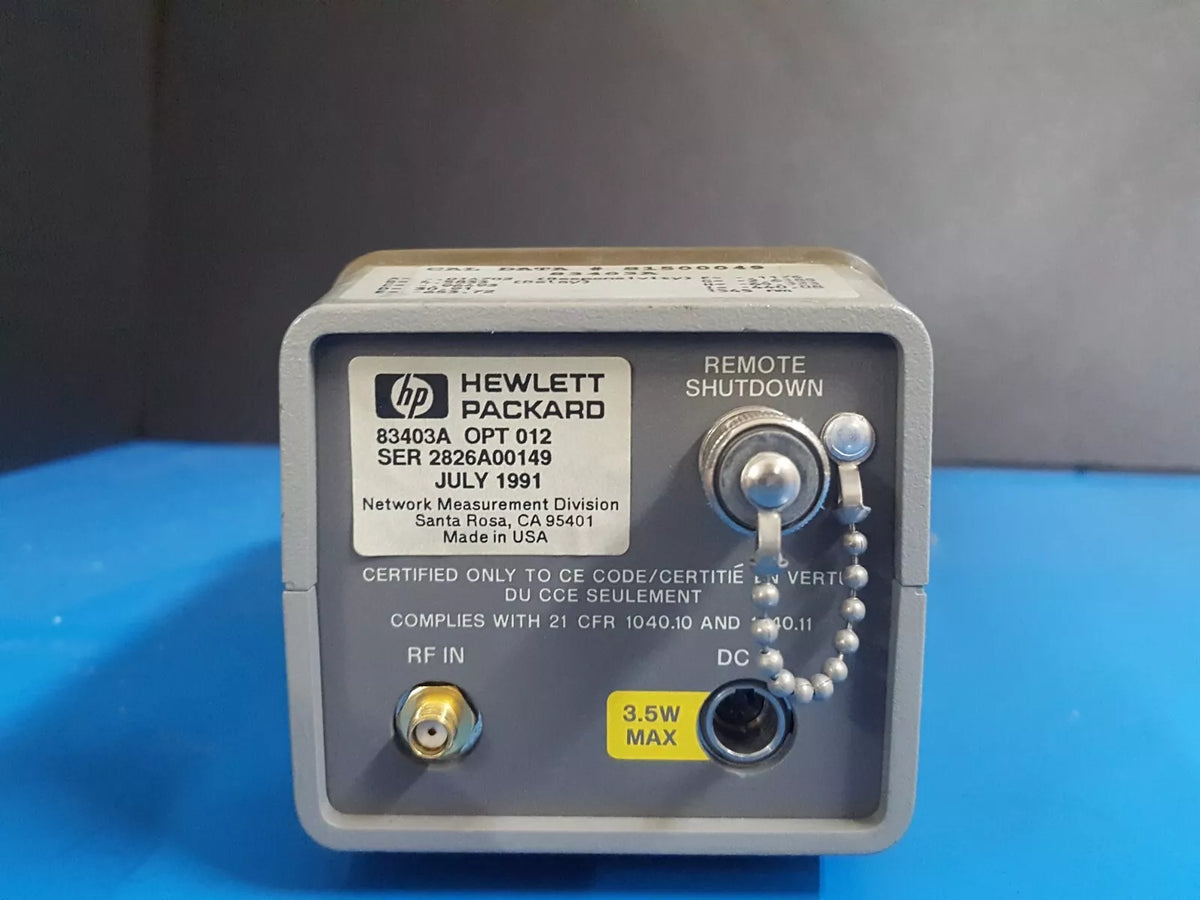 HP 83403A Lightwave Source 300 kHz to 3 GHz 1550 NM SMF 9/125um (0149)