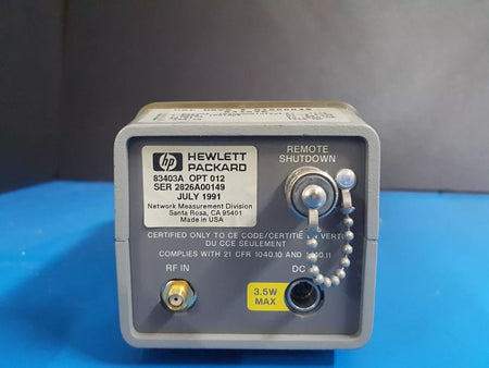 HP 83403A Lightwave Source 300 kHz to 3 GHz 1550 NM SMF 9/125um (0149)