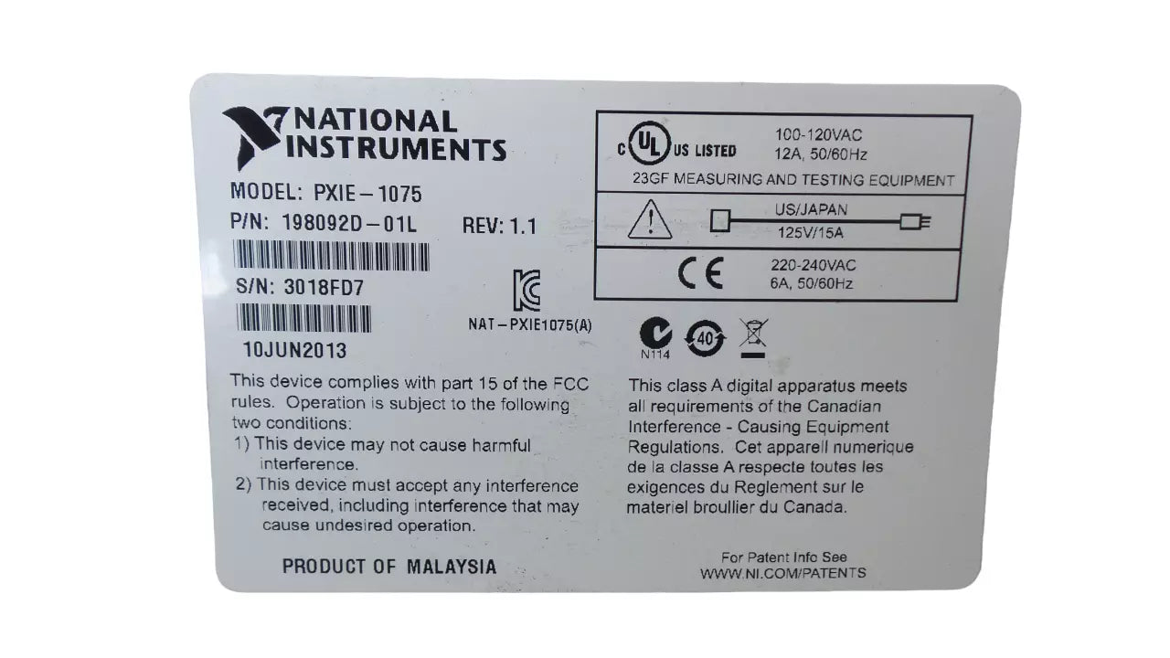 National NI PXIe-1075 Chassis with NI8180, NI8234, NI7965R, NI5610, NI5442