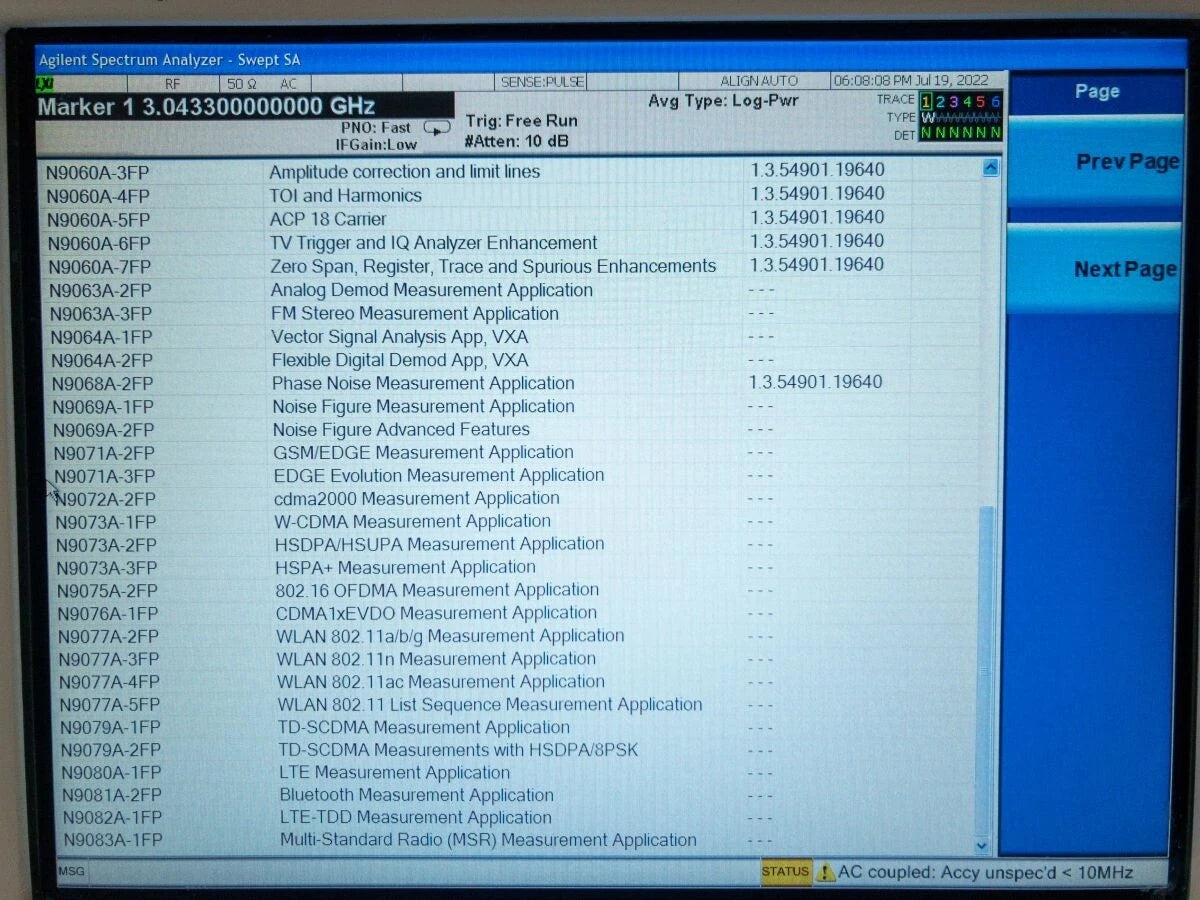 Agilent N9020A 3.6GHz Spectrum Analyzer