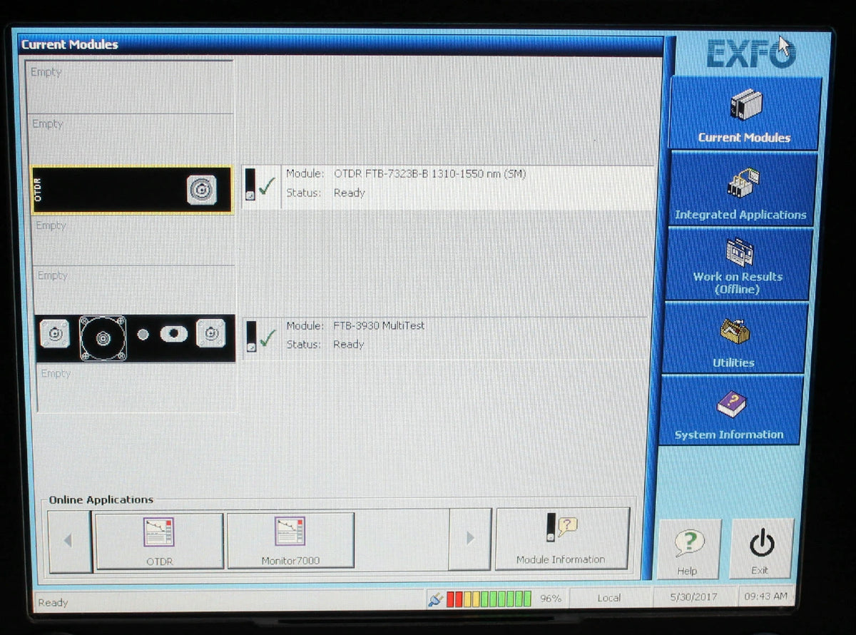 EXFO FTB-7300B 1310-1550nm SM Fiber OTDR FTB-7323B-B TESTED
