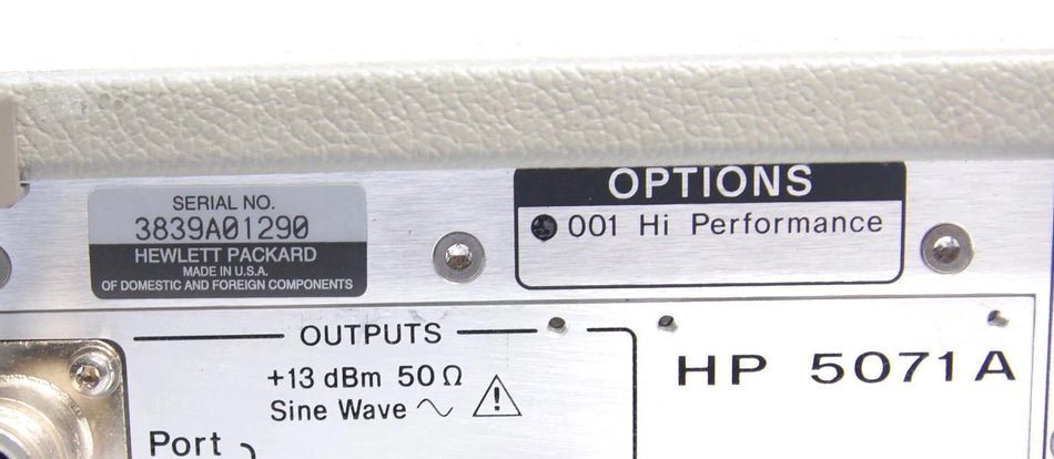 HP / Agilent 5071A Primary Frequency Standard AS-IS