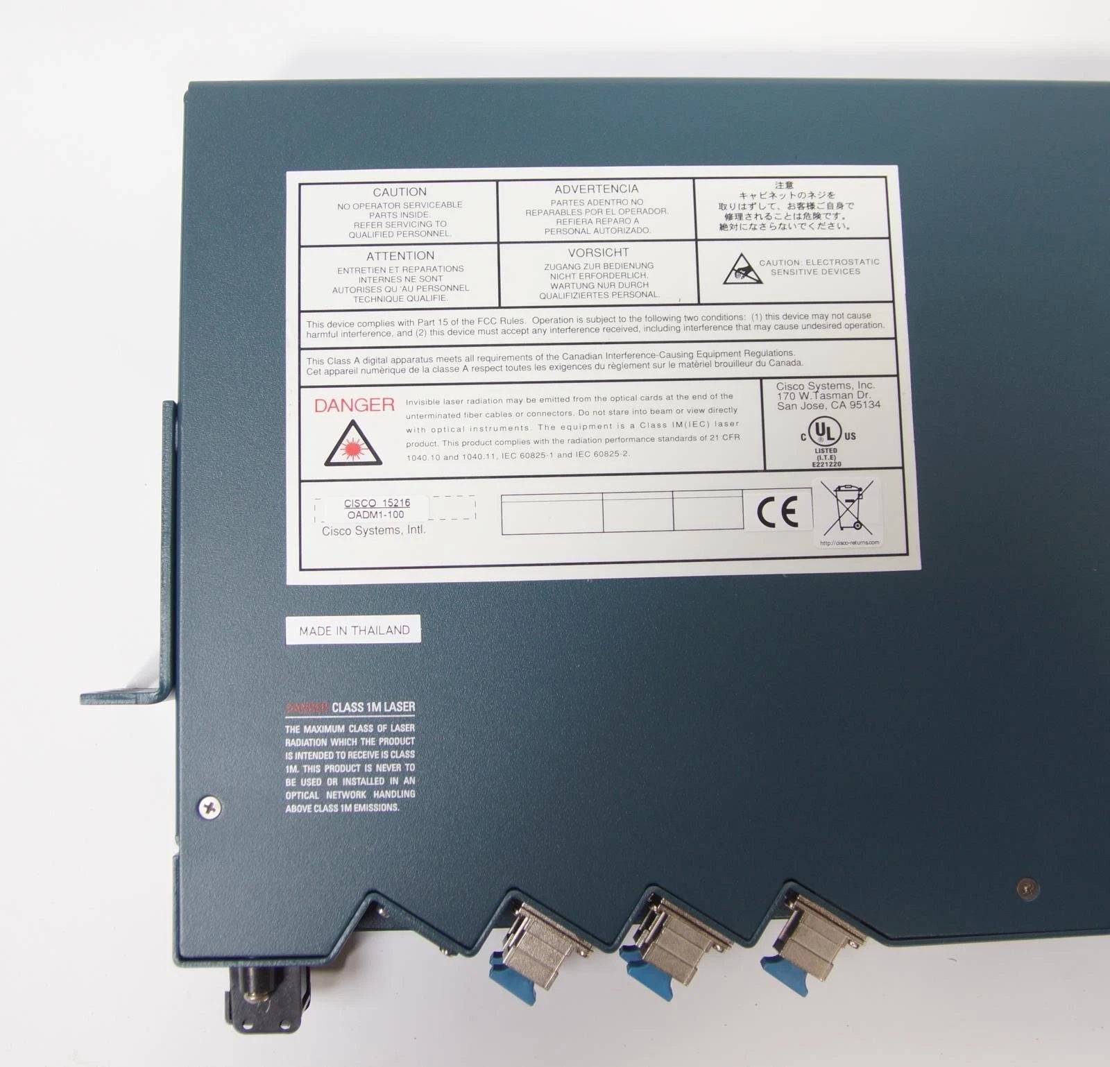 Cisco ONS 15216 OADM1-100 1556.55 Optical Add/Drop Multiplexer