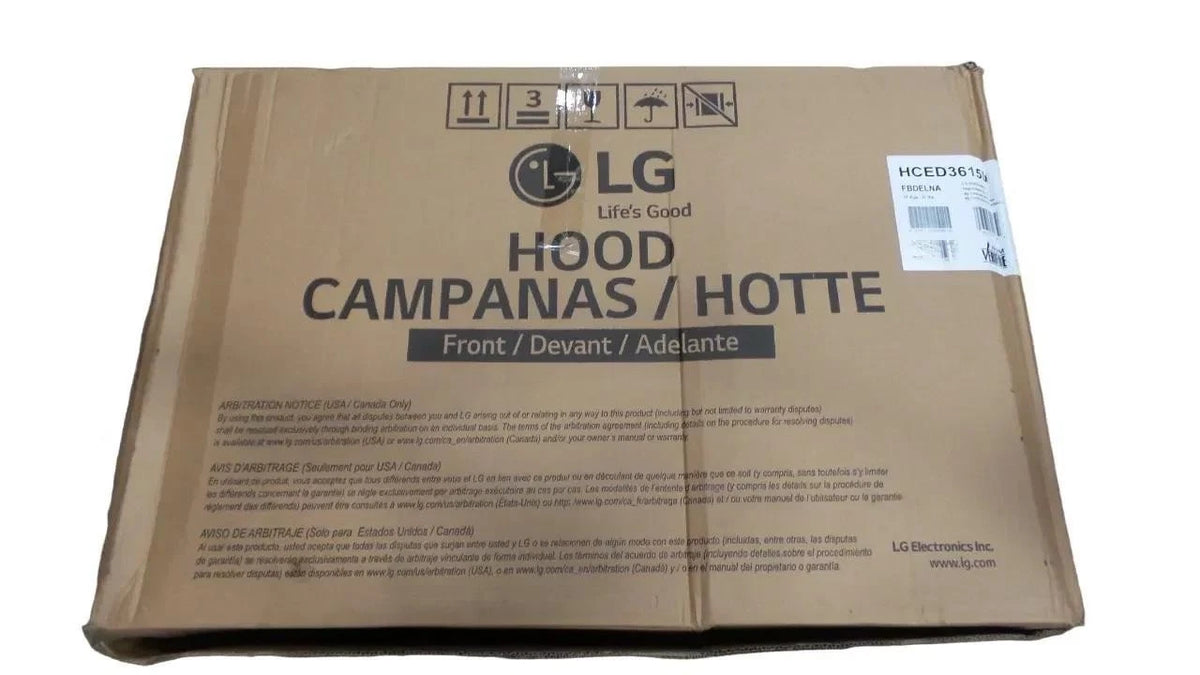 LG Range Hood Champanas  STAINLESS STEEL -HCED3615D - Free Shipping
