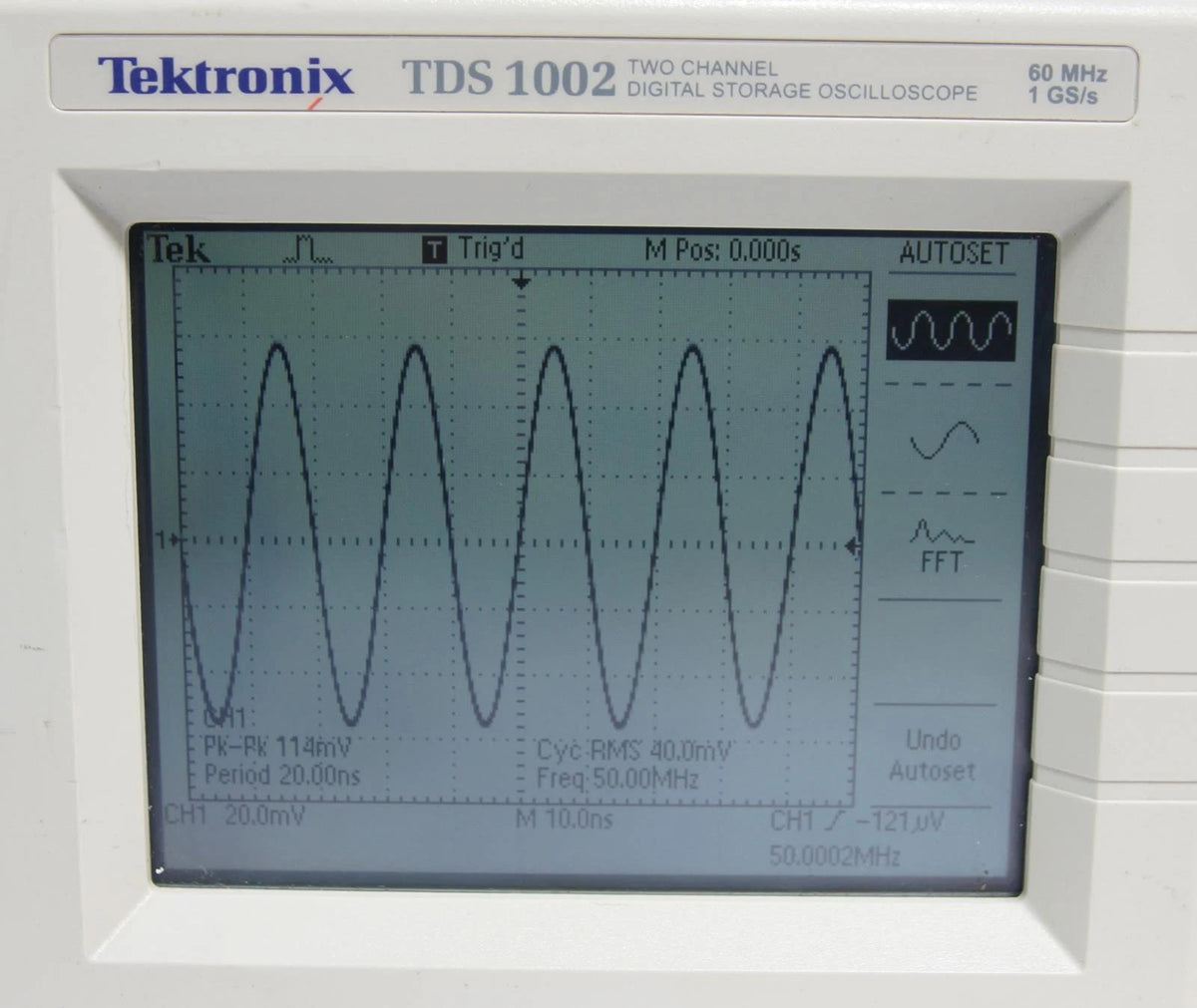Tektronix TDS 1002 2CH 60MHz 1GS/s Digital Storage Oscilloscope