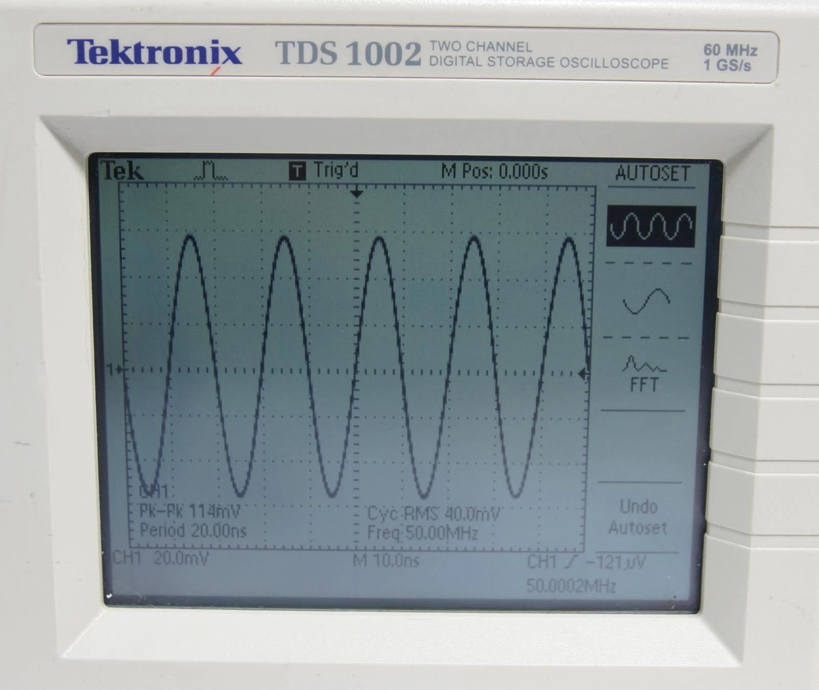 Tektronix TDS 1002 2CH 60MHz 1GS/s Digital Storage Oscilloscope
