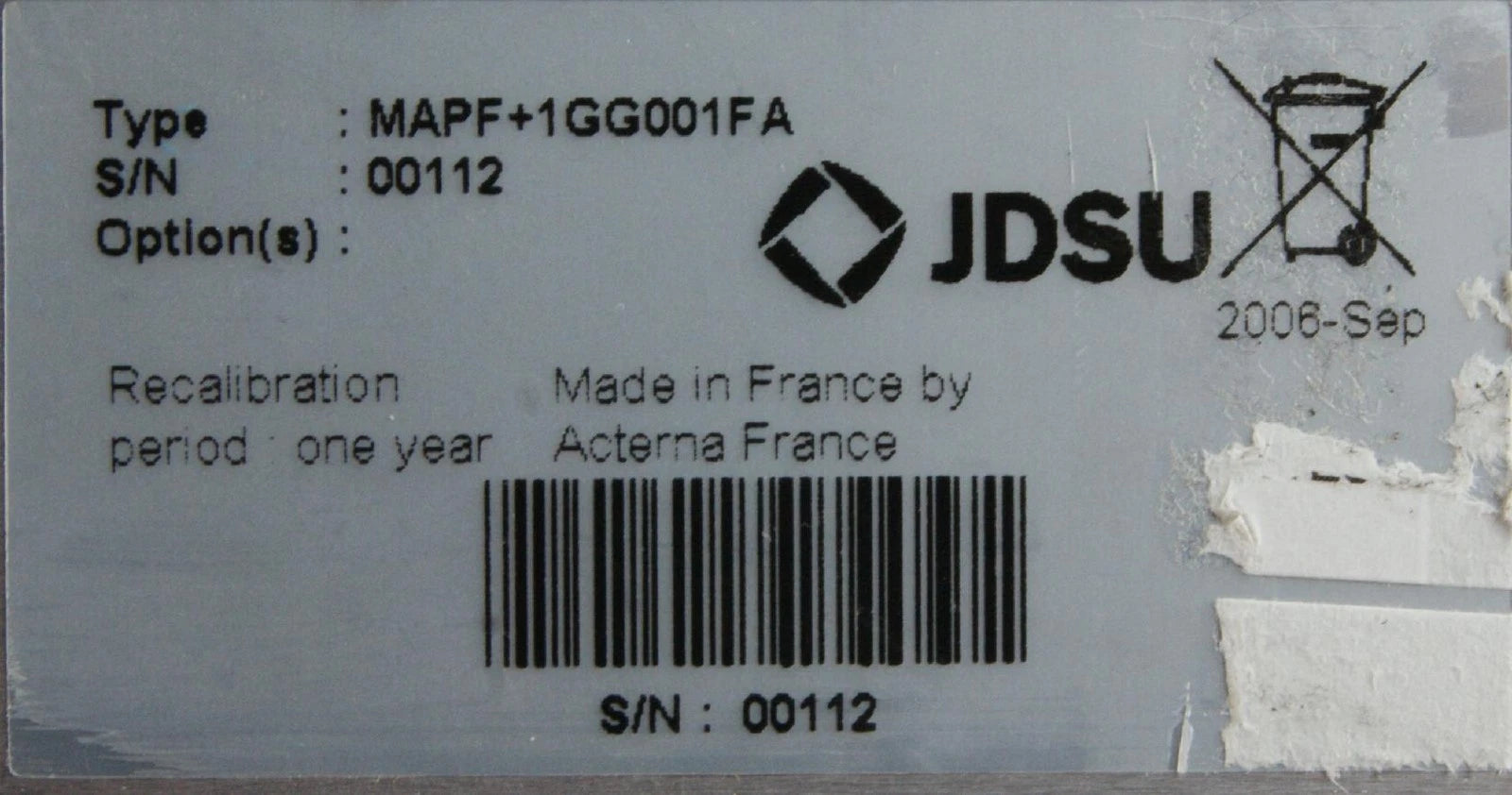 JDS Uniphase MAPF+1GG001FA Tunable Filter Module
