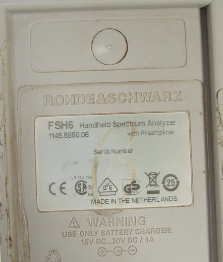 Rohde and Schwarz FSH6 100kHz - 6GHz Spectrum Analyzer