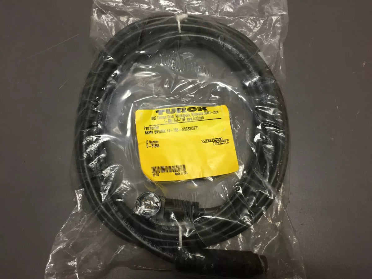 Turck BSMK BKWMK 14-755-4/S653/S771 M16 Molded Cordset
