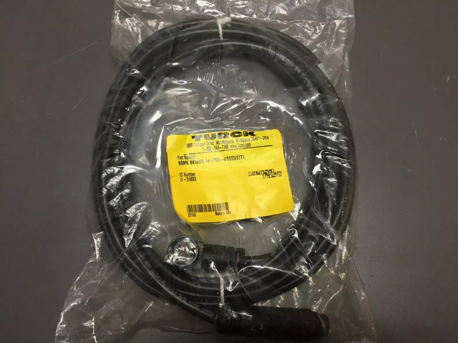 Turck BSMK BKWMK 14-755-4/S653/S771 M16 Molded Cordset