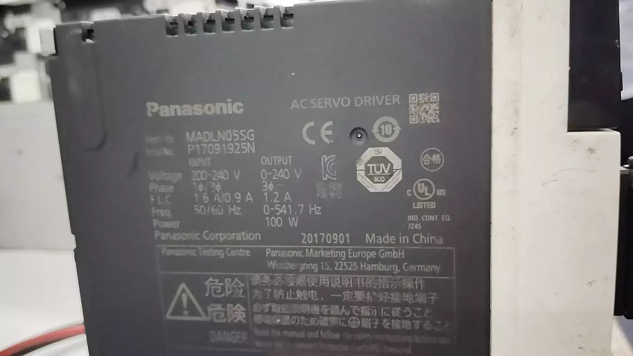 Panasonic MADLN05SG AC Servo Drive 100W 0-240V 1.2A MINAS A6S Series