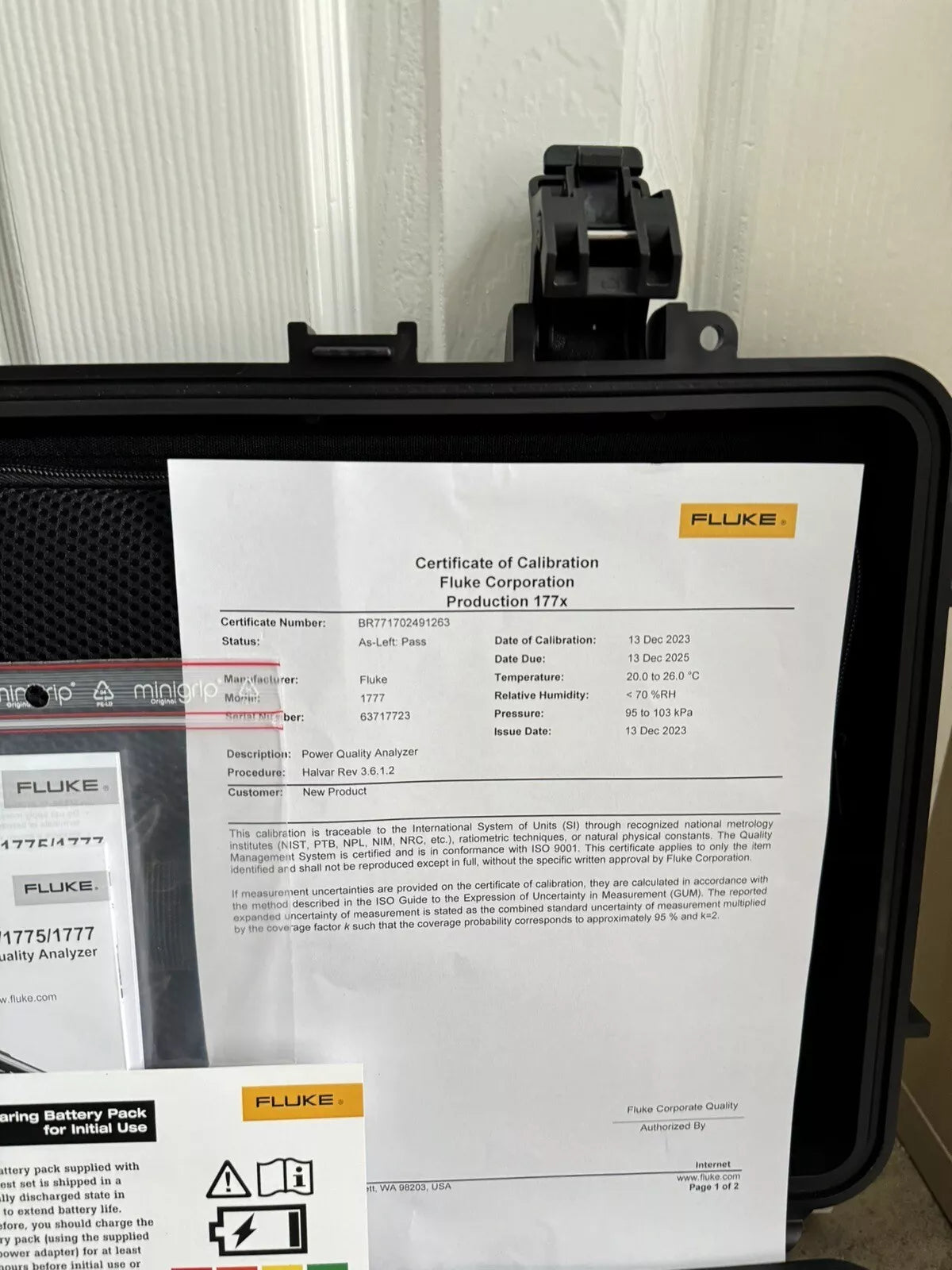 Fluke 1777 Three-Phase Power Quality Analyzer Calibrated 2025 / Factory Sealed