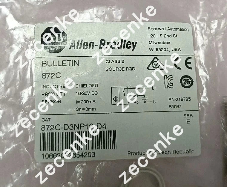 Allen Bradley 872C-D3NP12-D4 Proximity Sensor, 4mm Range, Sealed, Ser D