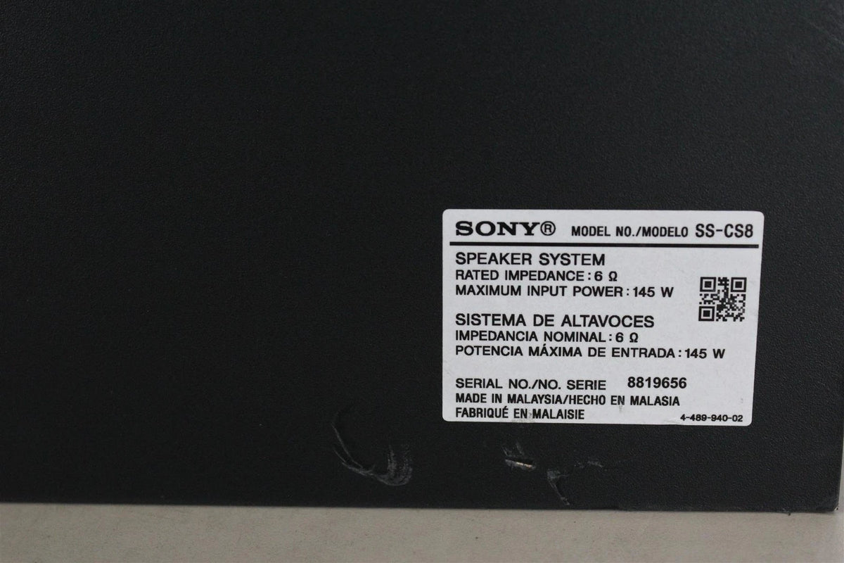 Sony SS-CS8 Speaker System Center Channel Speaker -Black - Free Shipping