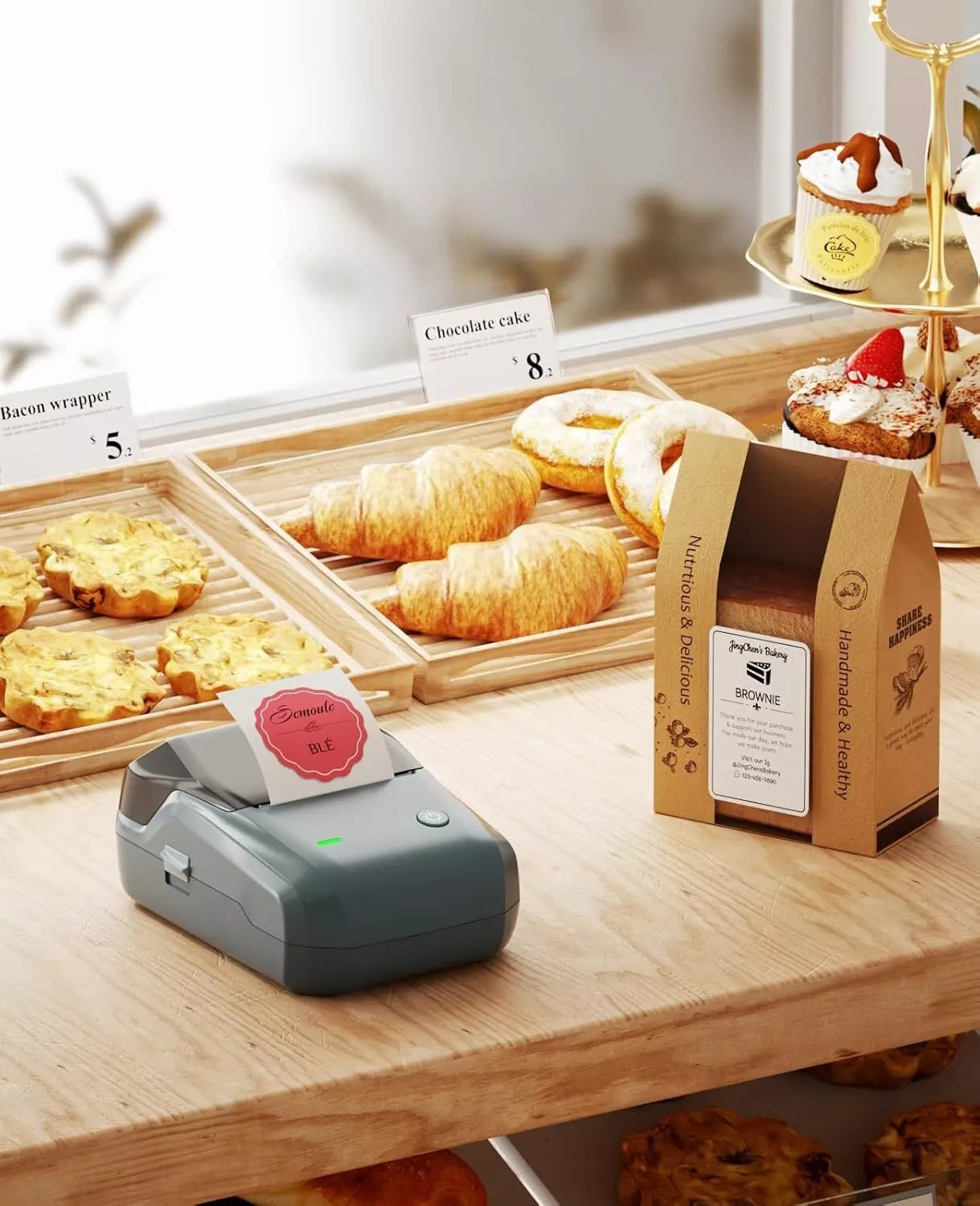 NIIMBOT B1 Label Printer with 1 Roll Starter Tape Bluetooth Label Printer