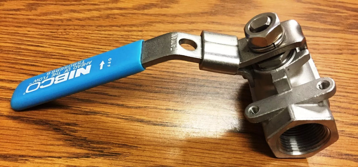 NIBCO NL94Q78, T580S6R66LL ¾” Threaded Ball Locking Lever 2PC Stainless Steel