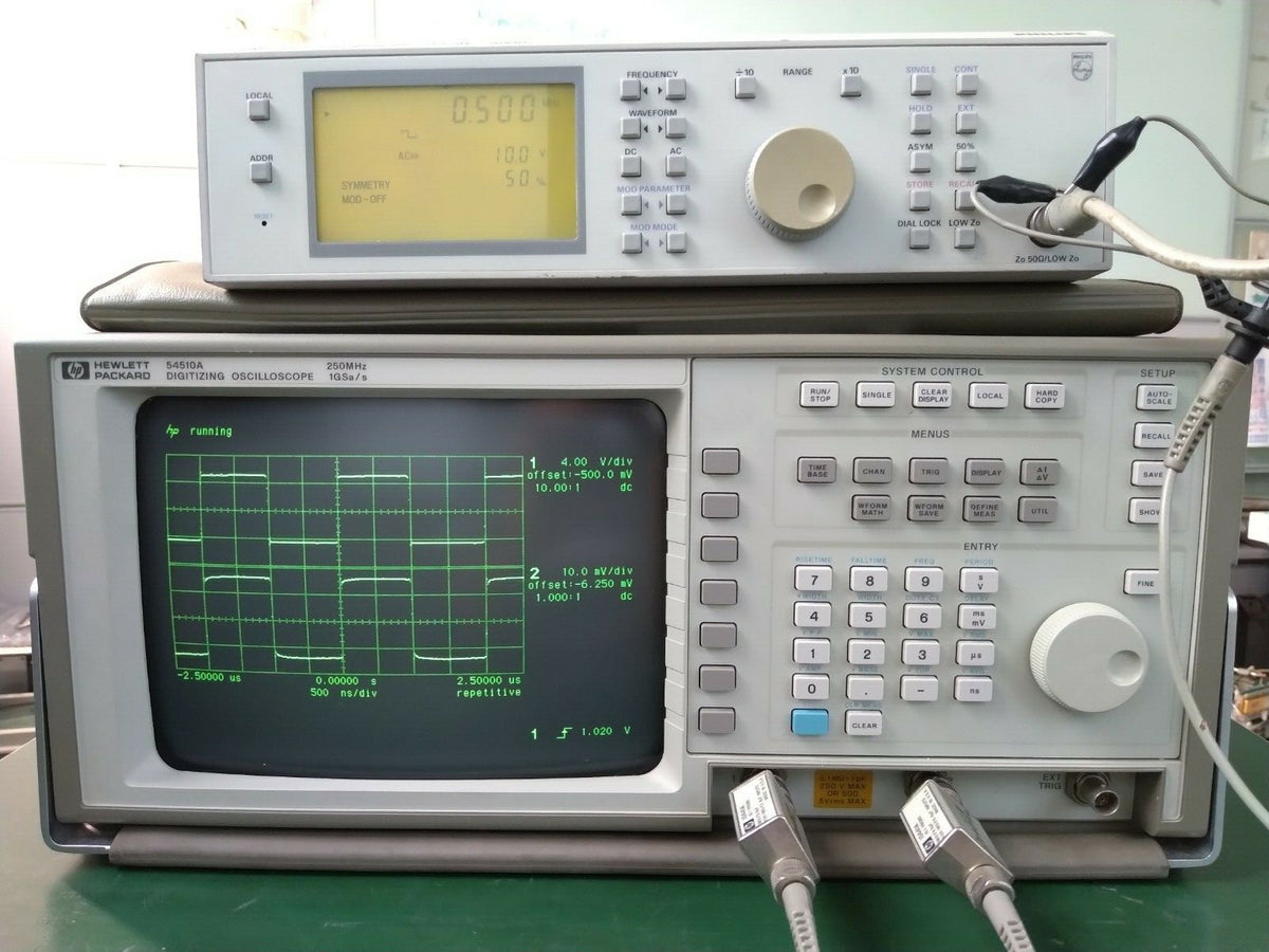 HP 54510A Digitizing Oscilloscope 250MHz, 1GSa/s w/HP 10441A probes *2pcs - XG eqpt
