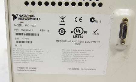 National Instruments NI PXI-1033 Chassis 5-Slot PXI Mainframe