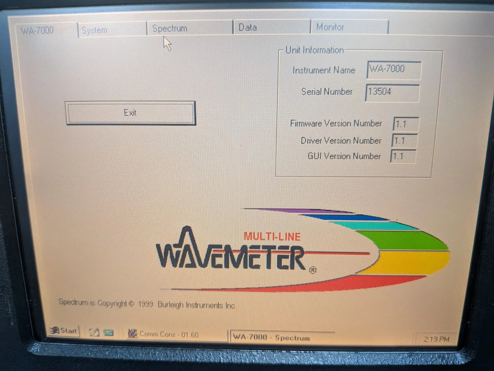 🔥Burleigh WA-7000 Wavemeter Multiline Wavelength  Meter Spec An PWR Meter Cal'd