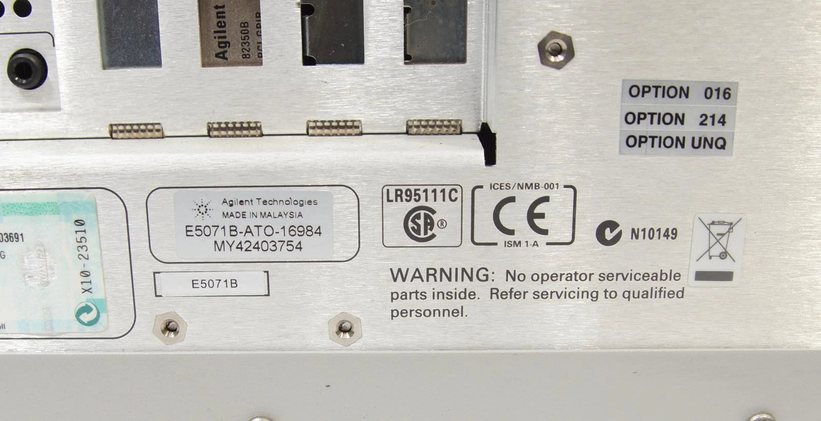 Agilent Keysight E5071B 9kHz - 8.5GHz ENA Network Analyzer OPT 016 214 UNQ