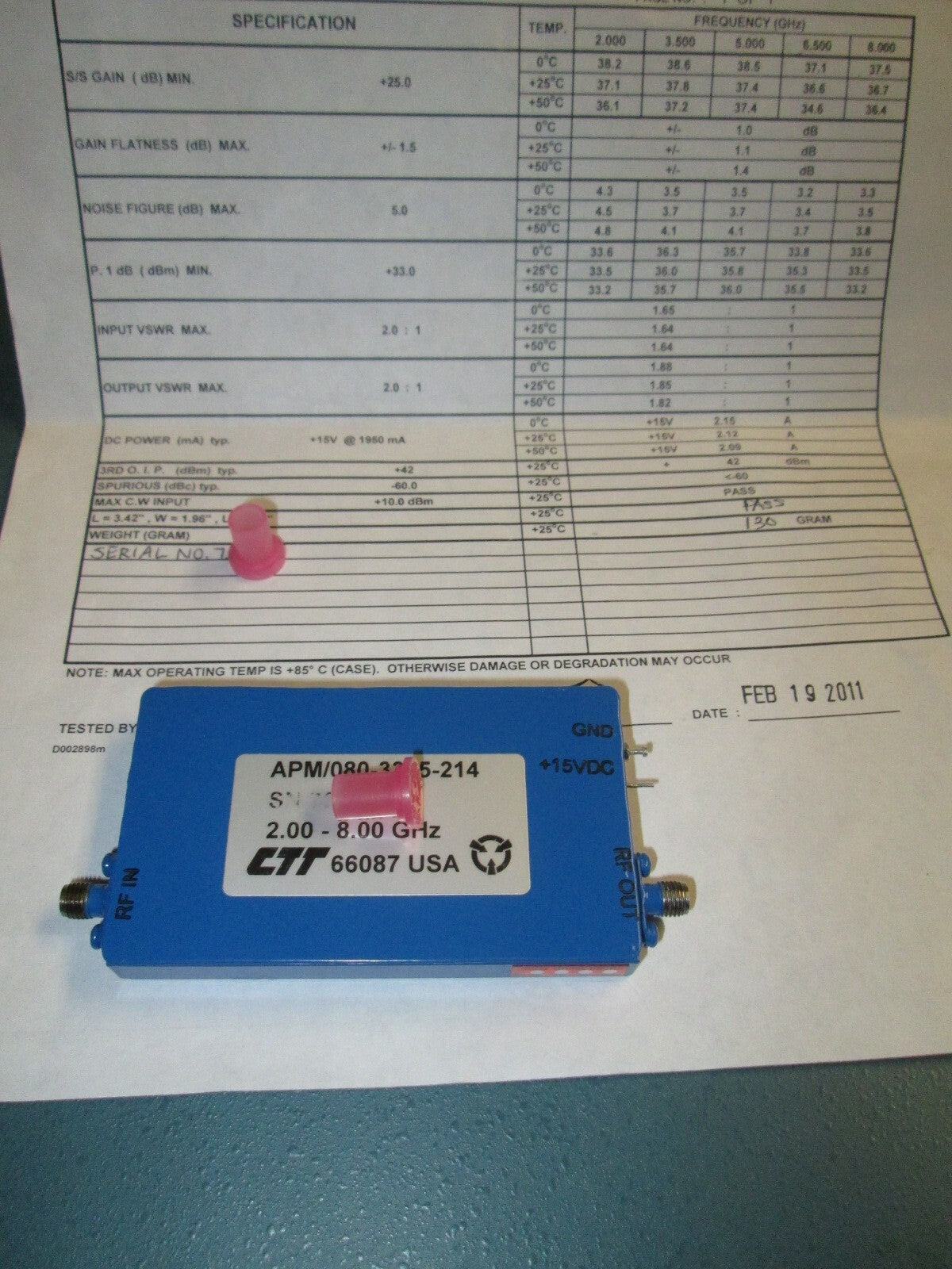 RF Power Amplifier 2 to 8 GHz